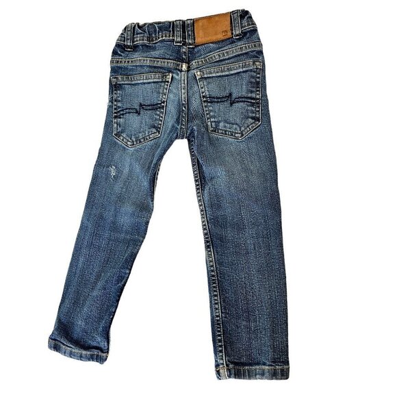 Qucksilver Kids Jeans Adjustable Waist Distressed Med Wash Unisex Boys Girls 4 - Picture 3 of 11